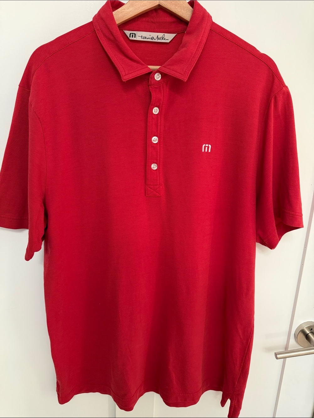 Travis Mathew Men's Bright Red Short-Sleeve Polo